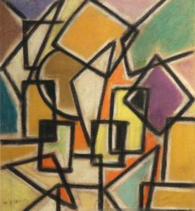 GISEVIUS Werner 1906-1971,Composition abstraite,1948,Chayette et Cheval FR 2010-11-21