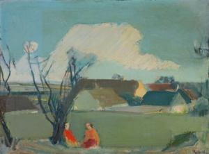 GISSEL Petri 1895-1975,Landscape with figures,Bruun Rasmussen DK 2022-09-06