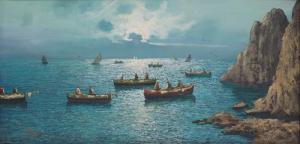 GIUSEPPE MASELLA 1800-1800,Pescatori all'imbrunire,Meeting Art IT 2010-10-16