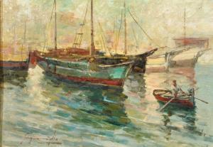 GIUSEPPE SCOGNAMIGLIO 1901-1985,Marina con barche,Vincent Casa d'Aste IT 2010-03-27