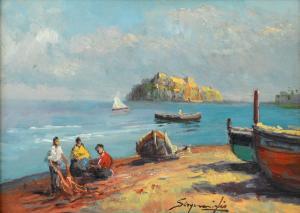 GIUSEPPE SCOGNAMIGLIO 1901-1985,Marina con pescatori,Meeting Art IT 2023-06-07