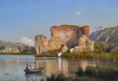 GIUSTI Guglielmo,Figures in a Boat, with Ruins on the Banks of a La,John Nicholson 2019-06-26