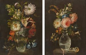 GIUSTI Salvatore 1773-1851,Pair of Floral Still Lives,1829,Grogan & Co. US 2021-11-07