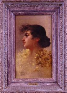 GIUSTO Faustino Luigi 1867-1941,Portrait de femme de profil,Monsantic BE 2020-03-22