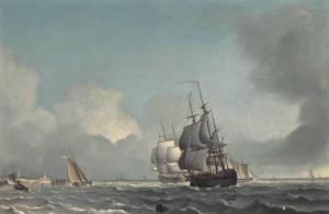Gjselman Warner 1827-1862,Dutch men-o'war running inshore in a strengthening,Christie's 2013-06-12
