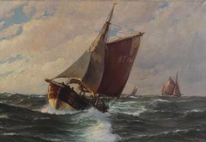Glüsing Martin Franz 1885-1956,Fischerboot auf See,Kastern DE 2020-03-21