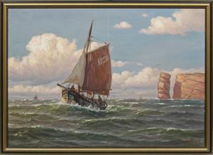 Glüsing Martin Franz 1885-1956,Fischerboot vor Helgoland mit der Langen Anna,Schloss DE 2022-09-10