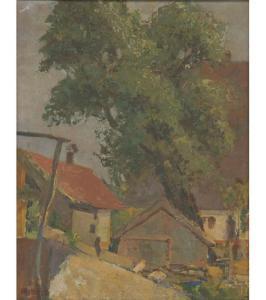 gladys vinson mitchell 1894-1968,post impressionist farm scene,Ripley Auctions US 2009-04-26