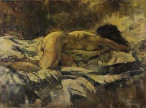 GLANSDORP Aart 1903-1989,female nude lying,Twents Veilinghuis NL 2013-07-05