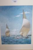 GLANVILLE ROY 1911-1965,study of racing yacht,Lawrences of Bletchingley GB 2020-10-23