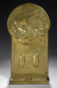 GLASGOW SCHOOL,SHEET BRASS CANDLE SCONCE,c.1910,Mellors & Kirk GB 2017-09-20