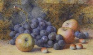GLASIER Florence E 1866-1879,Plums damsons and cherries on a mossy bank,Halls GB 2012-06-27
