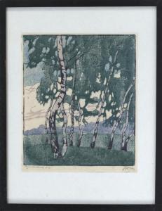 GLASNER Jakob 1879-1942,Windblown birch trees,Eldred's US 2018-01-20