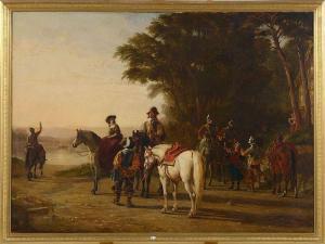 GLASS James William 1825-1857,La halte des cavaliers,VanDerKindere BE 2023-02-14