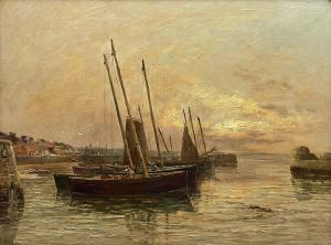 GLASS John Hamilton 1820-1885,Fishing Boats Waiting for the Tide,David Duggleby Limited 2023-06-16