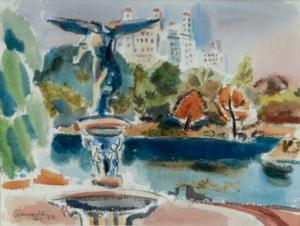 GLASSGOLD Harry 1908,Fountain in Central Park,1938,Christie's GB 2007-07-31