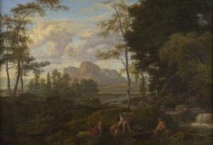 GLAUBER Johannes 1646-1726,Baigneurs dans un paysage classi,Artcurial | Briest - Poulain - F. Tajan 2023-09-26