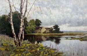 GLEDHILL James 1884-1891,Cattle Watering on the River Stour,Duggleby Stephenson (of York) 2023-10-27