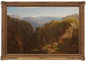 GLEIM Eduard 1812-1899,Tiroler Alpen Imposante Berglandschaft,1862,Schloss DE 2021-05-08