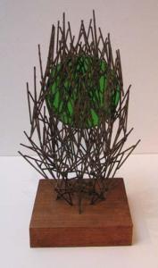 GLEN DAVIS W 1900-1900,Welded Metal and Green Glass Circle,1974,Concept Gallery US 2010-10-16