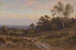 GLENDENING Jnr. Alfred 1861-1903,Moorland landscape with sheep,Gilding's GB 2023-01-10