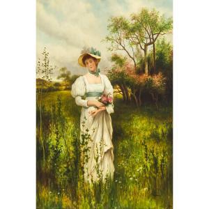 GLENDENING Jnr. Alfred 1861-1903,YOUNG WOMAN IN LANDSCAPE,Waddington's CA 2023-12-14