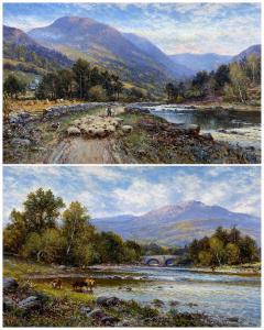 GLENDENING Snr. Alfred Augustus 1840-1921,Cattle and Sheep beside the R,1809,David Duggleby Limited 2023-12-08