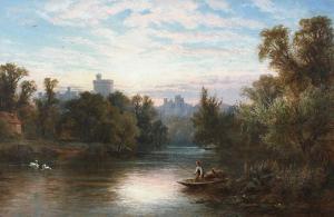 GLENDENING Snr. Alfred Augustus 1840-1921,Windsor Castle from the Thames at d,1881,Woolley & Wallis 2024-03-06
