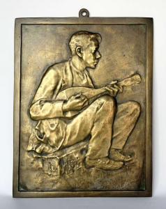 GLICENSTEIN Enoch Henryk Enrico 1870-1942,Chłopiec z mandoliną,1896,Desa Dom Auckcyjny PL 2023-10-21