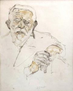 GLICENSTEIN Enoch Henryk Enrico 1870-1942,Portrait of a man,Montefiore IL 2023-05-02