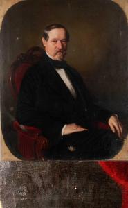 GLIEMANN Albert 1822-1871,Herrenportrait Kniestück eines im Louis-Philippe-S,1858,Mehlis 2016-08-25