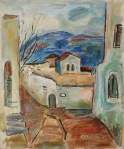 GLIKSBERG Haim 1904-1970,Safed Landscape,Tiroche IL 2023-09-20