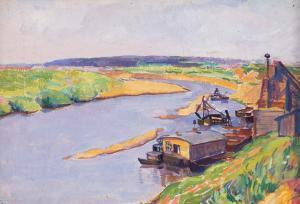 GLINKA VERA 1883-1955,A dock on the Oka,1939,Sovcom RU 2022-07-19