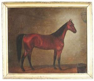 GLINTZ G,Portrait of a chestnut mare in the stable,20th century,Nagel DE 2007-09-19