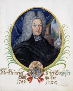 Glocker Johann 1690-1763,Hern. Heinrich Peter Bonhöffer Stättmeister,1706,Nagel DE 2018-07-04