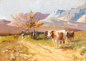 GLOSSOP Allerley 1870-1955,Cape scene, cows grazing,Bonhams GB 2008-09-09