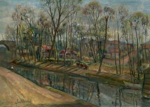GLOUSCHENKO NIKOLAI 1901-1977,Village by a Canal,MacDougall's GB 2019-06-05