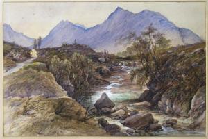 GLOVER J H,Travellers in a Continental mountain river landscape,Woolley & Wallis GB 2014-03-19