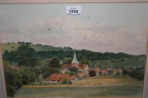 Glover Trevor,landscape with village and church,Lawrences of Bletchingley GB 2018-03-08