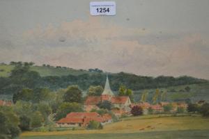 Glover Trevor,village with church in a landscape,Lawrences of Bletchingley GB 2019-07-23