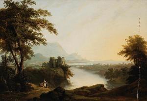GLOVER William 1812-1833,An extensive coastal landscape with a ruined castl,1822,Bonhams 2010-04-21
