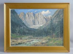 GLUCKERT Johannes 1868-1918,Alpine river and mountain scene,Rogers Jones & Co GB 2017-08-29