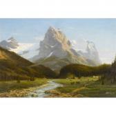 GLUCKERT Johannes 1868-1918,Blick auf das Well- und Wetterhorn,Dobiaschofsky CH 2013-05-15