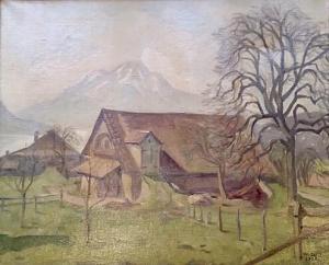 GLUD Wilfred Peter 1872-1946,Landscape with house and trees,Bruun Rasmussen DK 2022-02-17