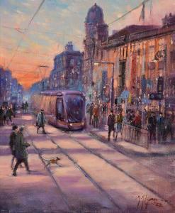 GLYNN Gerry,Evening Commute, Middle Abbey St., Dublin,2022,Morgan O'Driscoll IE 2024-01-08