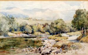 GLYNN John 1800-1900,River Landscape and Summer Cottages,David Lay GB 2015-01-15