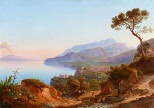 GMELIN Johann Georg 1810-1854,Blick auf Amalfi im Golf von Salerno,1842,Lempertz DE 2019-11-16