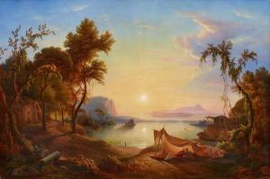 GMELIN Johann Georg 1810-1854,Sonnenaufgang am Golf von Neapel,1839,Lempertz DE 2019-05-18