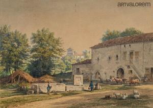 GOBAUT Gaspard 1814-1882,Le corps de ferme,Art Valorem FR 2022-06-22