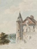 GOBLAIN Antoine Louis,Ansicht mit Burg am Waldrand,Jeschke-Greve-Hauff-Van Vliet 2017-09-29